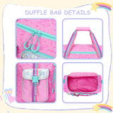 Kids Duffle Bag Girls Women Travel Bag Gifts Overnight Bags for Girls Women Tote Sleepover Gym Dance Bags for Kids with Shoes Compartment