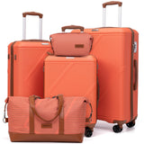 CONCEPTEN Luggage Sets 5 Piece, Suitcases With Wheels, Lightweight Travel Luggage Set With TSA Lock, ABS Hardshell Carry On Suitcase Set, Tangerine