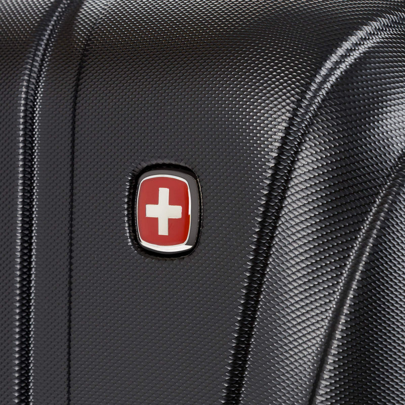 SwissGear 7585 Hardside Expandable Luggage with Spinner Wheels, Black, Checked-Medium 23-Inch