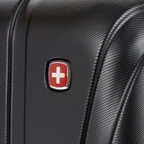 SwissGear 7585 Hardside Expandable Luggage with Spinner Wheels, Black, Checked-Medium 23-Inch