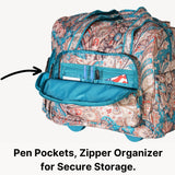 Olympia U.S.A. Deluxe Lightweight Rolling Overnighter Case Overnight Laptop Bag Weekender Travel Carry-On Suitcase Luggage with Wheels and Adjustable Push-Down Handle