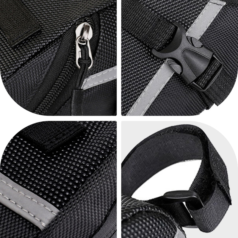 SunHalo Gear Bike Seat Bag - Bicycle Saddle Bag Under Seat Cycling Accessories Storage Pouch Wedge Pack for Mountain & Road Bike - Black