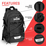 Spalding Basketball Backpack Sports Bag Ultimate Edition | Large Black Backpack with Shoe and Ball Compartment | Use for Sport Accessories and Stuff | Improved Material | Gifts for Basketball Players