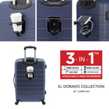Wrangler Smart Spinner Hardside Luggage, 2 Piece Set, Navy Blue