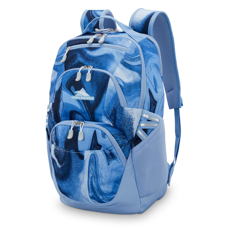 High Sierra Swoop SG Backpack, Travel or Work Laptop Bookbag with Drop Protection Pocket, and Tablet Sleeve, One Size, Blue Marble | Backpacks4Less