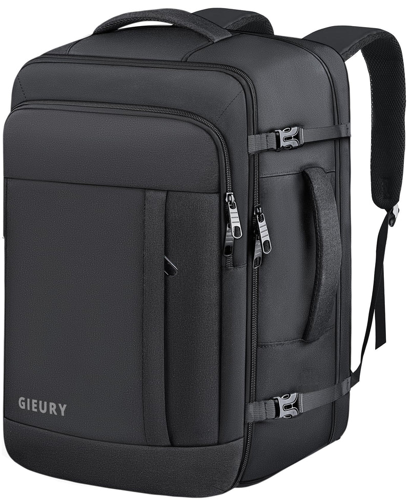 Gieury Carry On Backpack, 50L Travel Backpack, Luggage Backpack TSA Flight Approved Laptop Backpack for Men & Women, Large Expandable 40L Daypack Lightweight Business Weekender Bag, Black