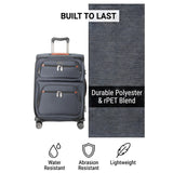 Ricardo Beverly Hills Montecito 3.0 Softside Luggage Collection – Expandable Suitcases with Wheels and TSA Lock. 21” Carry-on, Graphite