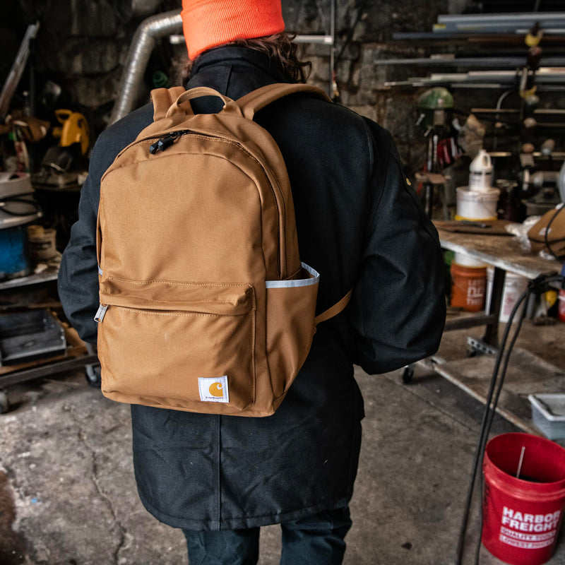 Carhartt 21L Classic Laptop Backpack, Water-Resistant Pack W/ 15" Laptop Sleeve and Organizational Compartments, PFAS Free, Carhartt Brown