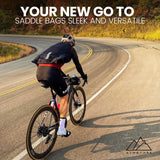 ALMSTHRE Signature Bike Saddle Bag – Midnight Black | 0.5L Bike Seat Bag (3" x 5.25" x 2") | Water-Resistant Ripstop, Waterproof Zipper, Internal Pocket | Durable Under Seat Storage