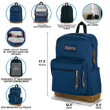 JanSport Right Pack Backpack - Durable Daypack with Padded 15" Laptop Sleeve, Spacious Main Compartment & Integrated Water Bottle Pocket - Black