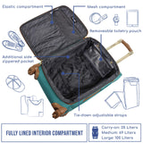 Steve Madden Designer Luggage - Checked Large 28 Inch Softside Suitcase - Expandable for Extra Packing Capacity - Lightweight Bag with Rolling Spinner Wheels (Harlo Teal Blue)