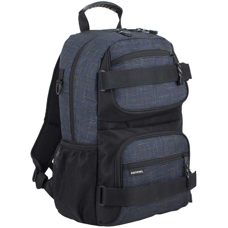 Eastsport Travel Skateboard Backpack Double Strap Laptop Bag Multi-Sport Design for Men and Women, Navy Gradient Ripstop