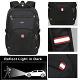 17.3 inch Laptop Backpack,Large Backpack Computer Bookbag Rucksack with USB Charging Port,Water Resistant Sturdy Backpack for Business College School Travel,Men Women Casual Daypack,Black