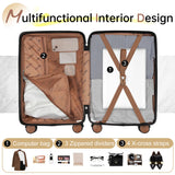 Hulsin Carry on Luggage with Spinner Wheels, 22x14x9 Airline Approved Carry-on Suitcase, Small Hardside Luggage with TSA Lock,Hard Shell Suitcase,Hard Case for Travel (Black, 20-Inch)