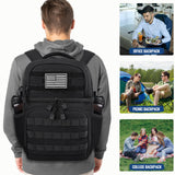MOZETO Lunch Backpack for Men, Tactical Inspired Double Deck Cooler Backpack Insulated Leakproof RFID Lunchbox for Work