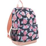 Eastsport Dome Classic Travel Daypack Backpack Bookbag Bag with Accessory Pouch, Blush/Rose Print