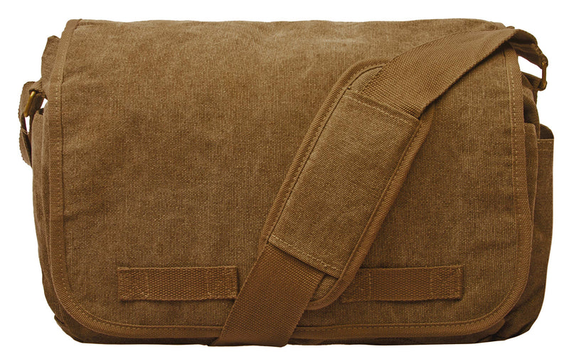 Sweetbriar Classic Vintage Messenger Bag - Original Heavyweight Cotton Canvas Shoulder Bag with Upgraded Features