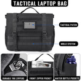 MOZETO Mens Messenger Bag, Tactical Inspired 15.6 Inch Laptop Briefcases Computer Satchel Office Work Bag for Men YKK-Zippers, Black