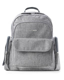 Skip Hop Diaper Bag Backpack with Portable Changing Pad, 9 Total Pockets, Easy-Access Wipes Pocket, Zippered Side Pocket, Luggage Sleeve & Stroller Straps, Fits a 15” Laptop, Luna, Heather Grey