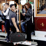 55 Liter, 24 Inch Lightweight Canvas Duffle Bags for Men & Women For Traveling, the Gym, and as Sports Equipment Bag/Organizer (Black 2)
