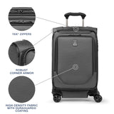 Travelpro Crew Classic Lightweight Softside Expandable Carry on Luggage, 8 Wheel Spinner Suitcase, Men and Women, Carry On 21-Inch, Titanium Grey