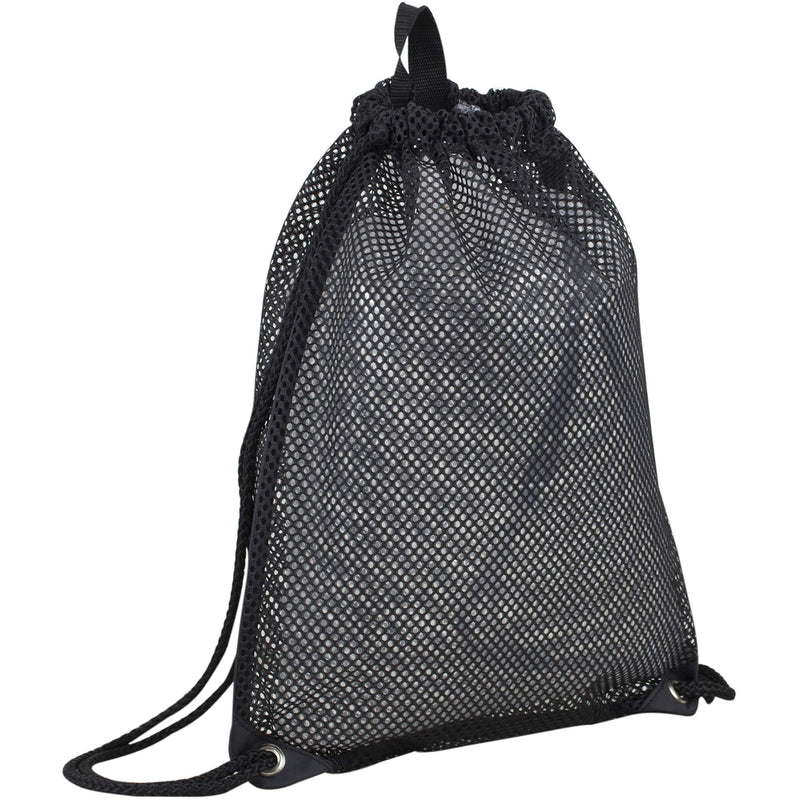 Eastsport Sport Lightweight Mesh Beach Bag Drawstring Sackpack Backpack for Travel, Gym, College, Shopping, Black