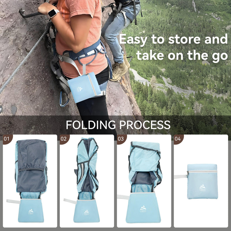 UtiaMiaoGonGo 15L Small Hiking Backpack for Women Men Lightweight Packable Backpack Foldable Casual Daypack for Camping Travel Outdoor, Blue