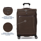 Travelpro Platinum Elite Softside Expandable Checked Luggage, 8 Wheel Spinner Suitcase, TSA Lock, Men and Women, Rich Espresso Brown, Checked Medium 25-Inch