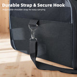 Lightweight Waterproof Cat Carrier - Foldable Design w/Full Cover for Security, Includes Collapsible Bowl, Black