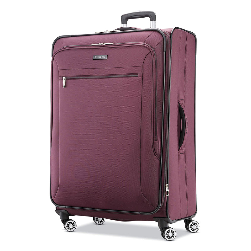 Samsonite Ascella X Softside Expandable Luggage with Spinner Wheels, Plum, Checked-Large 29-Inch