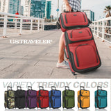 U.S. Traveler Rio Lightweight Softside Rolling Carry-on Suitcase, 2-Wheel Set, Red