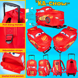Disney Cars Lightning McQueen Carry-On Luggage with Wheels & Telescopic Handle for Kids 16”– 25L, Lightweight Travel Bag for Boys & Girls, Trips & Vacation Gifts