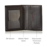 TUMI - Delta L-Fold Wallet with RFID Lock - Slim Bifold Leather Wallet - ID Window & Card Slots - Premium Gift Box - 4" x 3" - Black