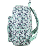 Eastsport Carry On Travel Weekender Backpack with Extra Large Main Compartment, Mint/Grey Triangles