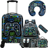 Inprof Kid’s Luggage Set 5 Piece Suitcase Set 16’’ Hardside Luggage with Spinner Wheels Girls Boys Carry on Luggage Travel Rolling Luggage Airline Approved