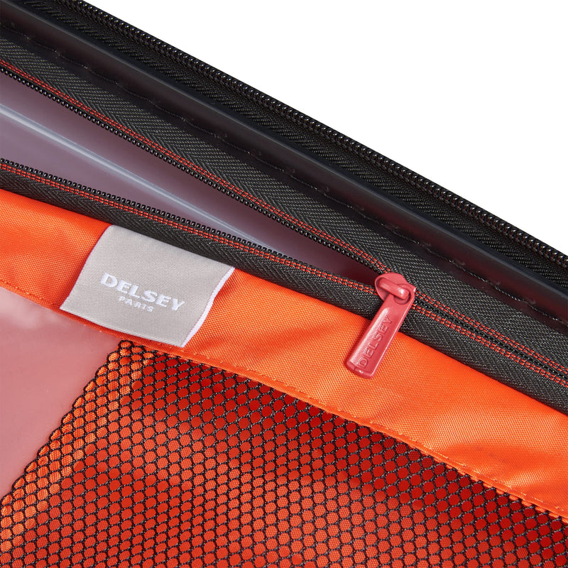 DELSEY PARIS Cactus Hardside Luggage with Spinner Wheels, White/Blue, Checked-Large 28 Inch