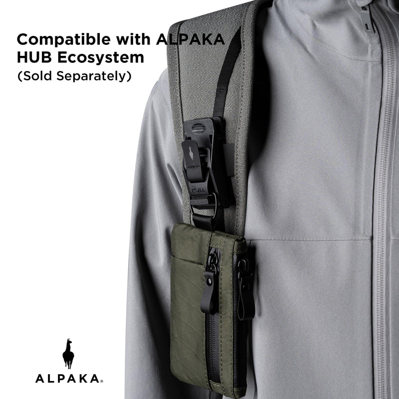 ALPAKA Metro Backpack Pro and Zip Pouch Pro - Fits 15.6" Laptop Business Travel Backpack with YKK Zippers, MOD Key Leash & Luggage Pass-through, Slim Zipper Wallet with RFID Blocking, ID Card Holder