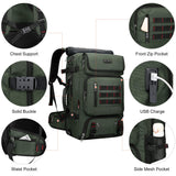 WITZMAN Carry on Travel Backpack for Men Women Airline Approved Convertible Nylon Duffle Backpack Luggage Bag (B682 Army Green)