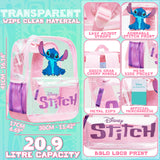Disney Stitch Clear Backpack for School Gifts for Girls, Teens, Clear Bag for Stadium Events, Cute Backpack for Travel Dayout