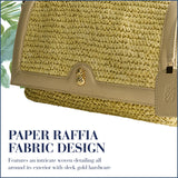 Tommy Bahama Flap Crossbody Bag, Women's Mini Handbag with Woven Design and Adjustable Shoulder Strap, Tan