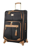 Steve Madden Designer Luggage - Checked Large 28 Inch Softside Suitcase - Expandable for Extra Packing Capacity - Lightweight Bag with Rolling Spinner Wheels, Harlo Black, 28in