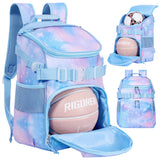 Basketball Backpack Women Fit Soccer Volleyball Baseball Football Sports Backpack Training Equipment Bag for Team (Sky Blue, M)
