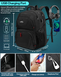 ProEtrade Travel Backpack, Extra Large Laptop Backpack School Business Anti Theft TSA Approved College Work Computer Bag Fits 17 Inch Laptop with USB Charging Port Bookbag for Women Men(Black)