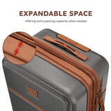 Suitour Expandable 4-Piece Luggage Set (14" 19" 23" 27") ABS Hardside Suitcase Sets with Spinner Wheels Checked Luggage Travel Suitcase