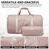 Coolife Garment Bag Carry On Convertible Travel Duffel Bag with Shoe Pouch Weekender Bag for Women Men 2 in 1 Hanging Suit Bag with Shoulder Strap Business Travel Bag (Pink, Standard)