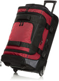 Amazon Basics Ripstop Wheeled Duffel Bag with Multi-Pocket Design, Portable, 30", Red