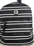 Tommy Hilfiger Women's Black White Striped Small Backpack Handbag Purse