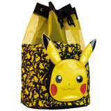 Pokemon Drawstring Bag | Pikachu Backpack With 3D Ears | Boys Swim Bag | Official Pikachu Merchandise | One Size Black