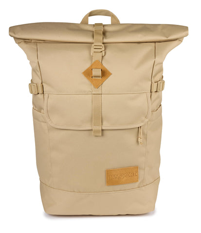 JanSport Hatchet Rolltop Backpack - 17-inch Padded Laptop Sleeve, Spacious Main Compartment, Dual Water Bottle Pockets, Travertine