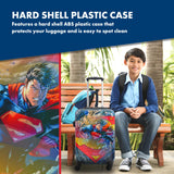 FUL DC Comics Superman 21 Inch Kids Carry On Luggage, Hardshell Rolling Suitcase with Spinner Wheels, Multi